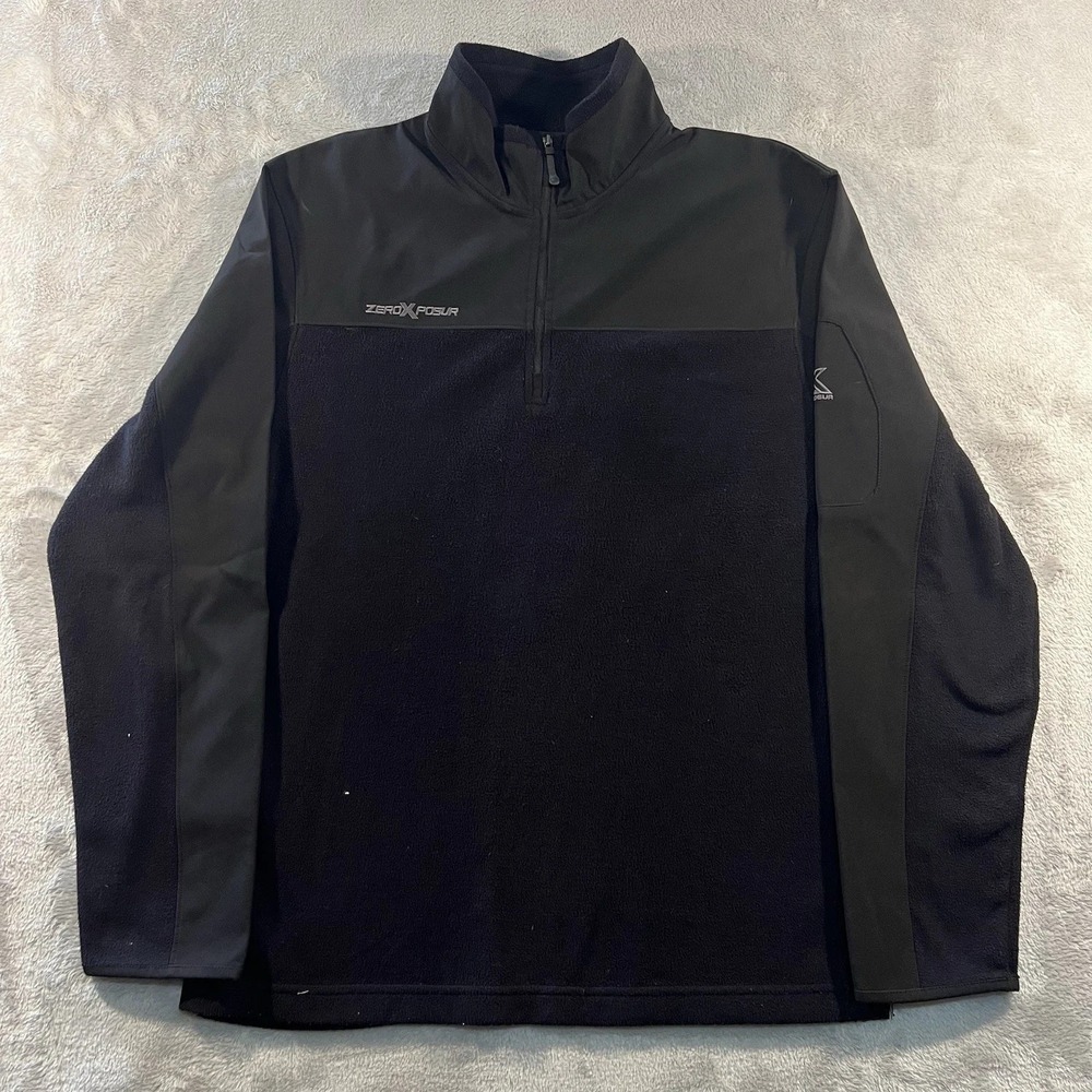 ZeroXposur Men M Black Quarter Zip Long Sleeve Workout Outdoor Shirt